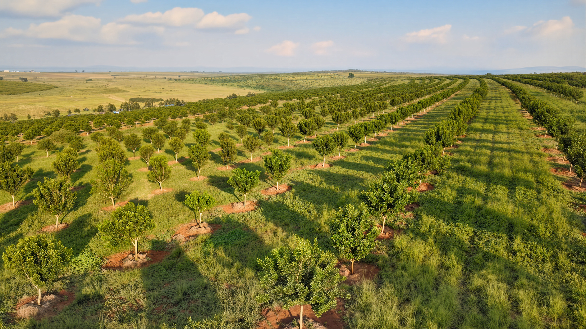 Aerial view of macadamia orchard